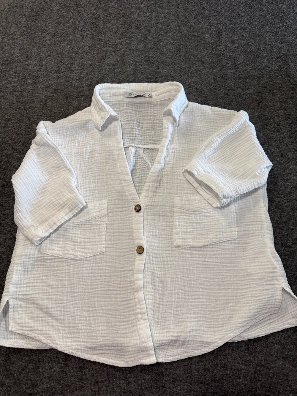 Paradise USA White Gauze Button-Front‎ Top